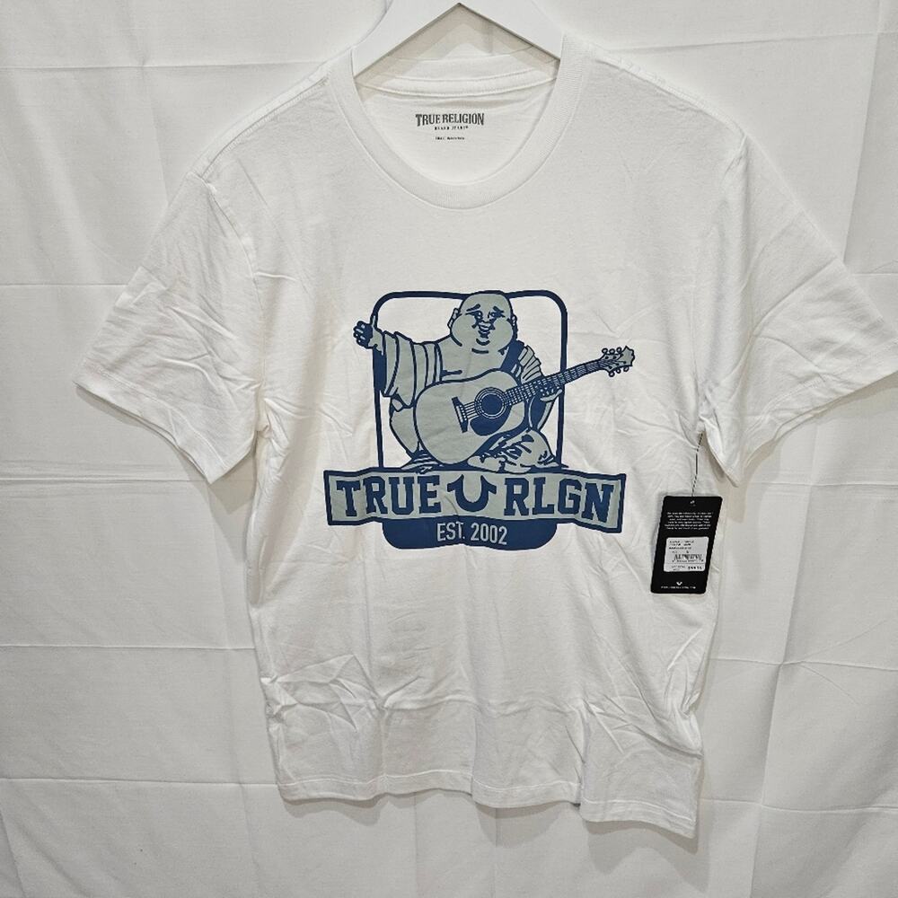 True Religion Shirt White Buddha Logo Small